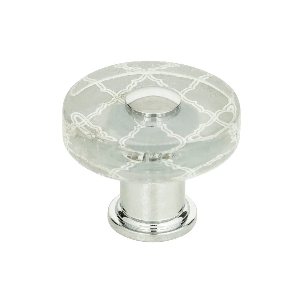 Quatrefoil Glass Round Knob