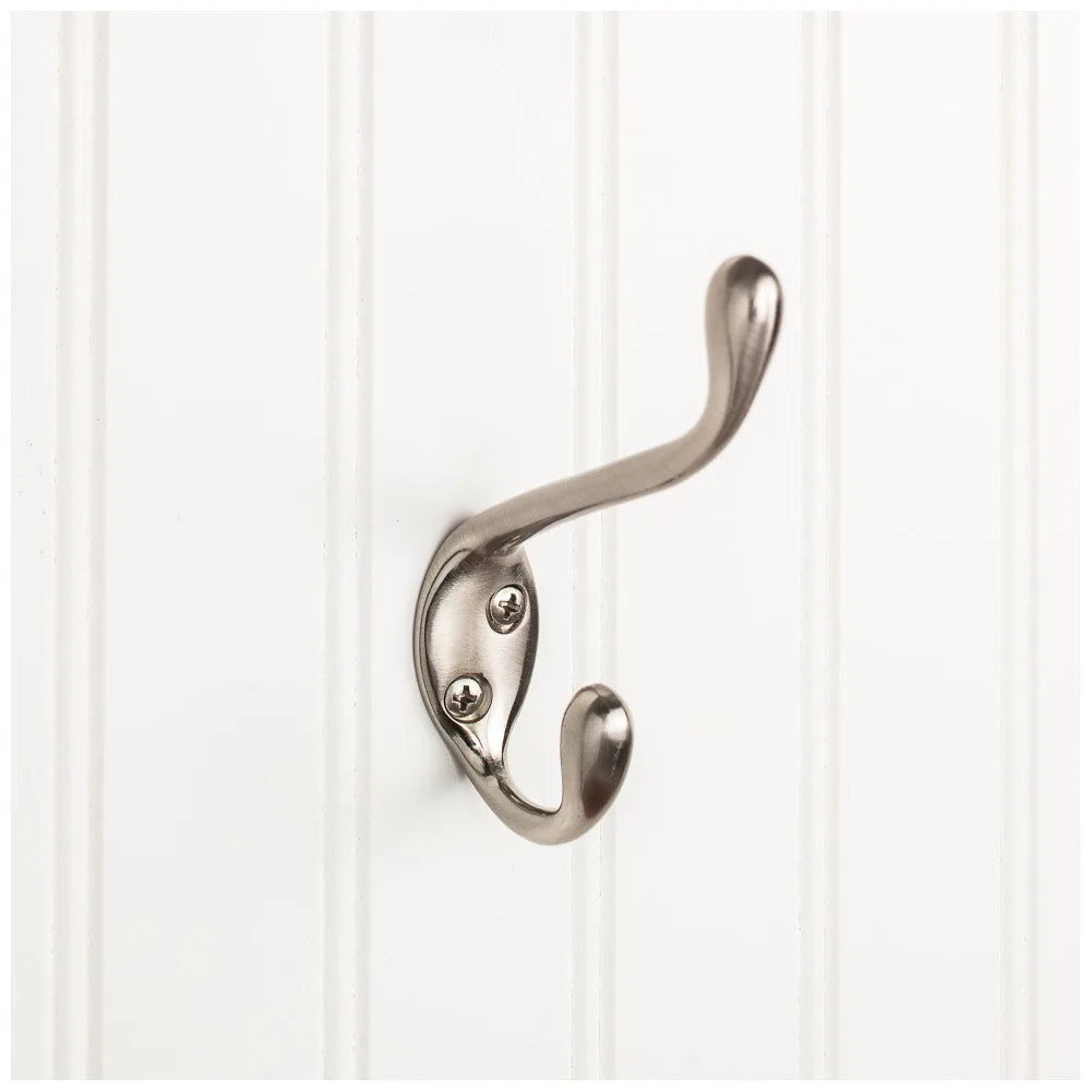 Large Transitional Double Prong Wall Mounted Hook